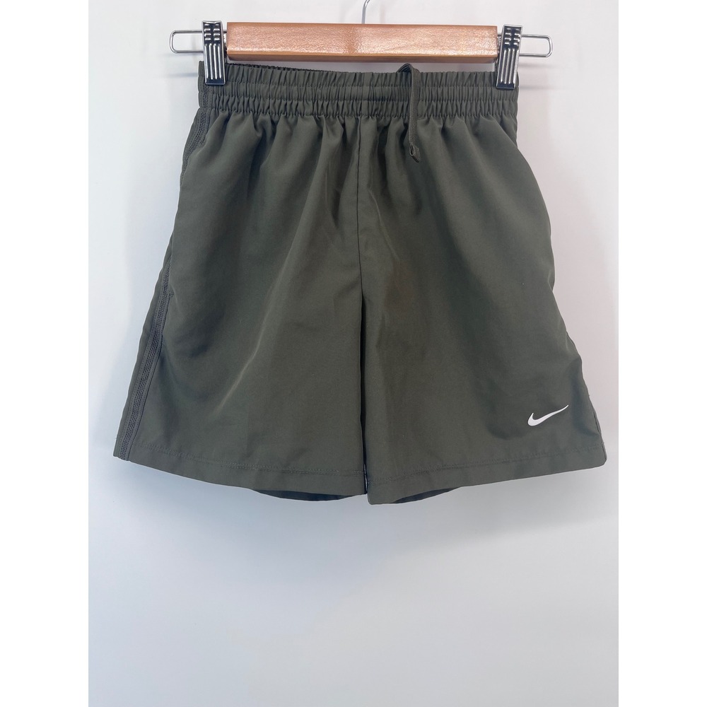 Nike Dri-FIT Boys Shorts Olive Green Athletic Training Running Size Small S
